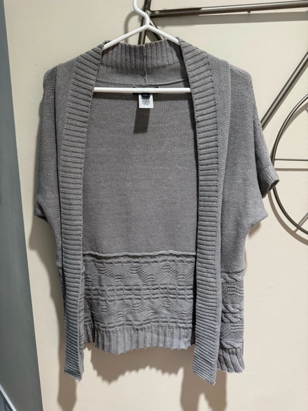 Banana Republic Silver/Gray Open-Front Short-Sleeve Women’s Cardigan Size S
